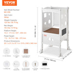 VEVOR Foldable Tower Step Stool for Toddler 3-Level Height 56.75 kg Loading White