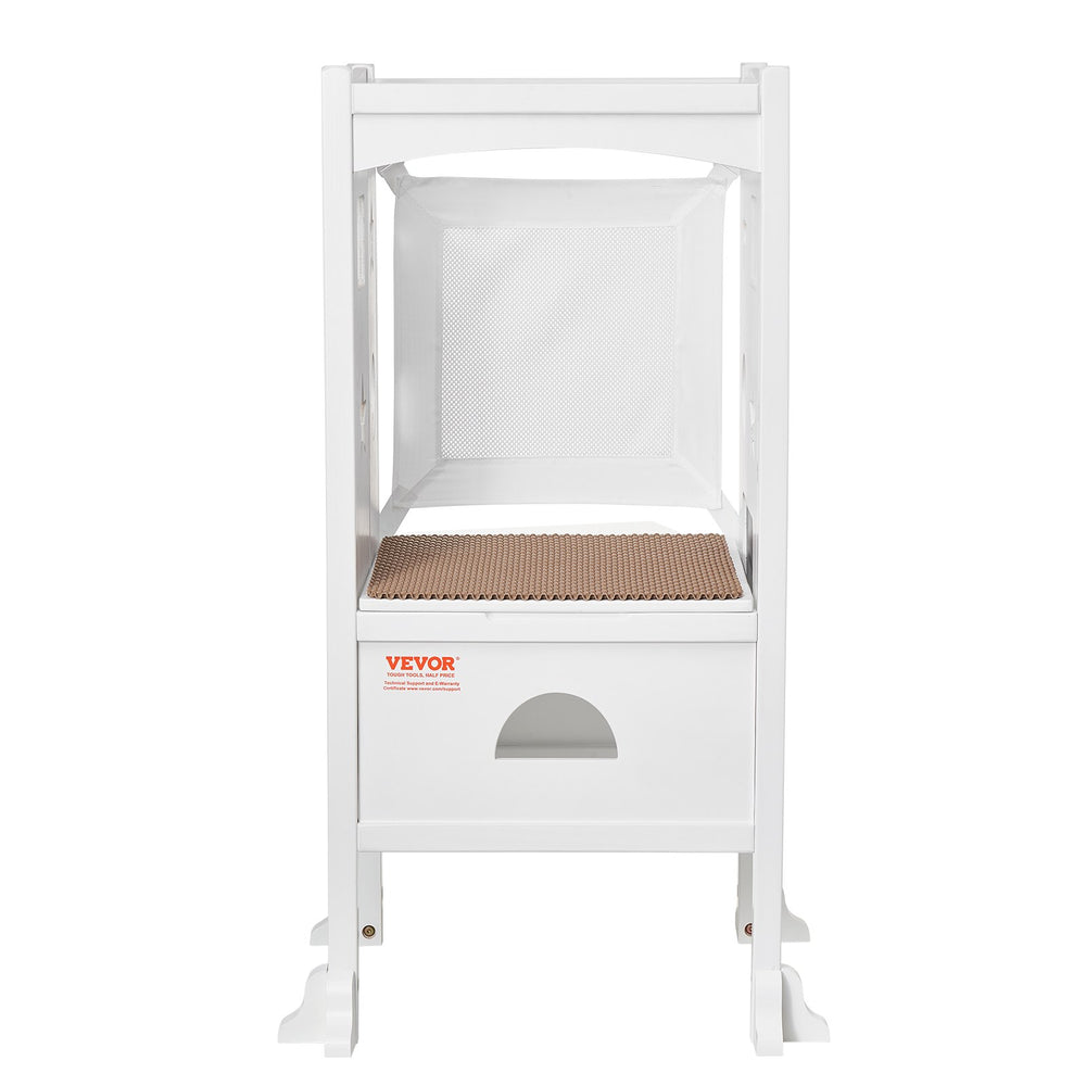 VEVOR Foldable Tower Step Stool for Toddler 3-Level Height 56.75 kg Loading White