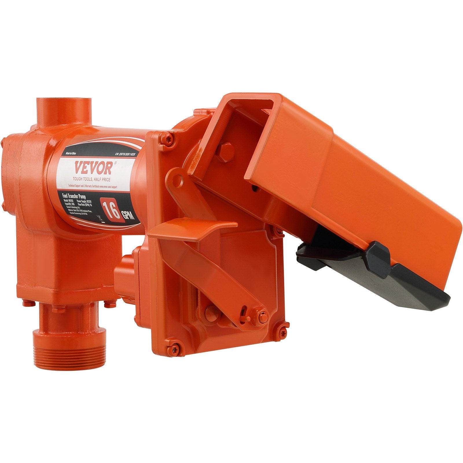 VEVOR Fuel Transfer Pump, 12V DC 16 GPM 1/4 HP, Gasoline Extractor Pump with Automatic Nozzle, Discharge Hose & Suction Pipe for Gasoline, Diesel, Kerosene, Ethanol & Methanol Blends, and Biodiesel