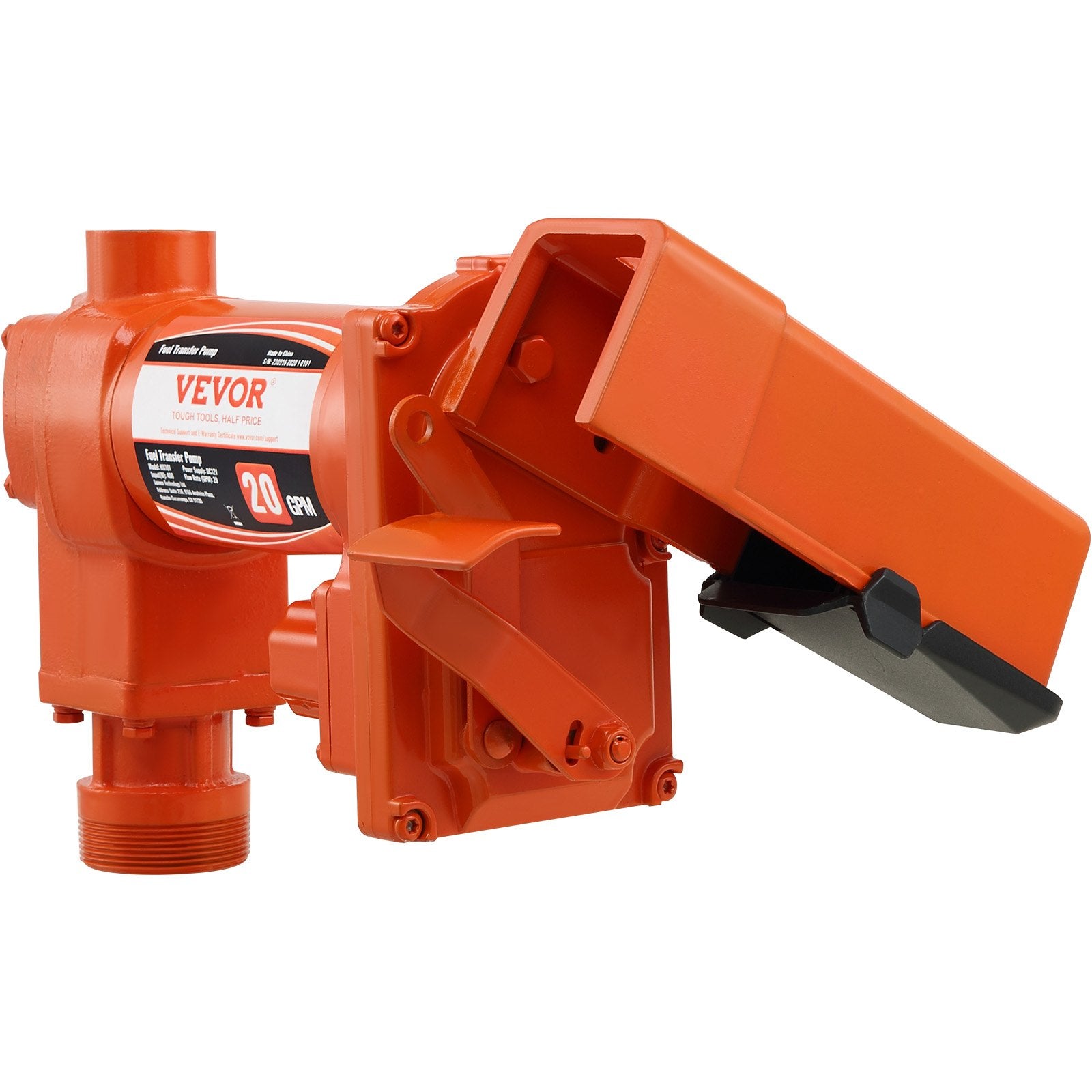 VEVOR Fuel Transfer Pump, 12V DC 20 GPM 1/4 HP, Gasoline Extractor Pump with Automatic Nozzle, Discharge Hose & Suction Pipe for Gasoline, Diesel, Kerosene, Ethanol & Methanol Blends, and Biodiesel
