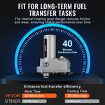 VEVOR Fuel Transfer Pump, 12V DC 57L/min(15 GPM) 149W(1/5 HP), Gear-Type Electric Diesel Transfer Pump with Auto Shut-Off Fuel Nozzle, Long Inlet & Outlet Hose for Gasoline, Diesel, Kerosene, Ethanol Blends