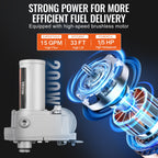 VEVOR Fuel Transfer Pump, 12V DC 57L/min(15 GPM) 149W(1/5 HP), Gear-Type Electric Diesel Transfer Pump with Auto Shut-Off Fuel Nozzle, Long Inlet & Outlet Hose for Gasoline, Diesel, Kerosene, Ethanol Blends