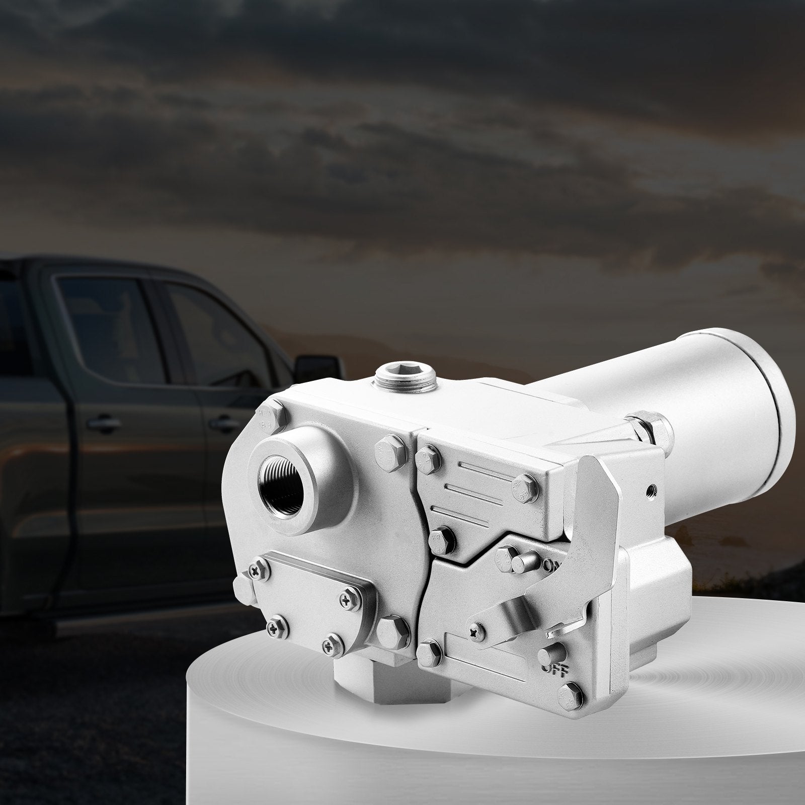 VEVOR Fuel Transfer Pump, 12V DC 57L/min(15 GPM) 149W(1/5 HP), Gear-Type Electric Diesel Transfer Pump with Auto Shut-Off Fuel Nozzle, Long Inlet & Outlet Hose for Gasoline, Diesel, Kerosene, Ethanol Blends