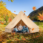 VEVOR Canvas Bell Tent, 4 Seasons 3 m/9.8ft Yurt Tent, Canvas Tent for Camping with Stove Jack, Breathable Tent Holds up to 4 People, Family Camping Outdoor Hunting Party