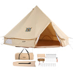 VEVOR Canvas Bell Tent, 4 Seasons 3 m/9.8ft Yurt Tent, Canvas Tent for Camping with Stove Jack, Breathable Tent Holds up to 4 People, Family Camping Outdoor Hunting Party