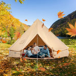 VEVOR Canvas Bell Tent, 4 Seasons 4 m/13.12 ft Yurt Tent, Canvas Tent for Camping with Stove Jack, Breathable Tent Holds up to 6 People, Family Camping Outdoor Hunting Party