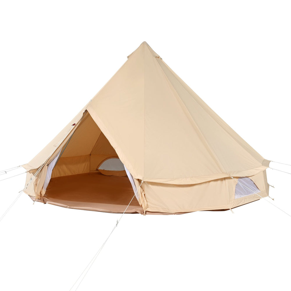 VEVOR Canvas Bell Tent, 4 Seasons 4 m/13.12 ft Yurt Tent, Canvas Tent for Camping with Stove Jack, Breathable Tent Holds up to 6 People, Family Camping Outdoor Hunting Party