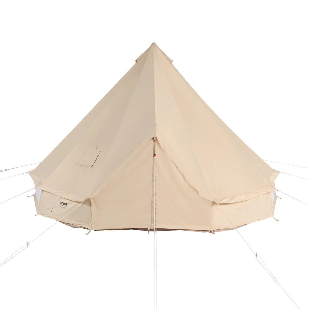 VEVOR Canvas Bell Tent, 4 Seasons 4 m/13.12 ft Yurt Tent, Canvas Tent for Camping with Stove Jack, Breathable Tent Holds up to 6 People, Family Camping Outdoor Hunting Party