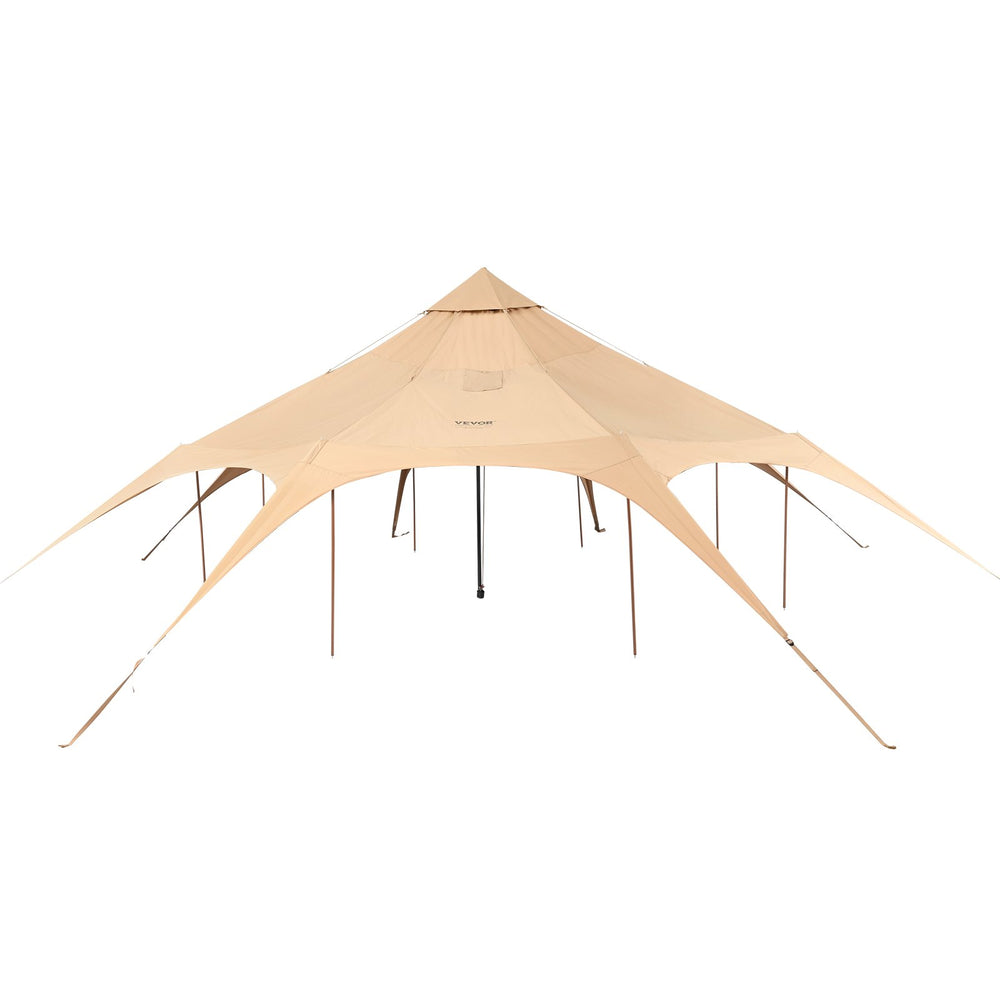 VEVOR Canvas Tent, 4 Seasons 5 m/16.4 ft Bell Tent, Canvas Tent for Camping with Stove Jack, Breathable Yurt Tent for up to 8 People, Family Camping Outdoor Hunting Party