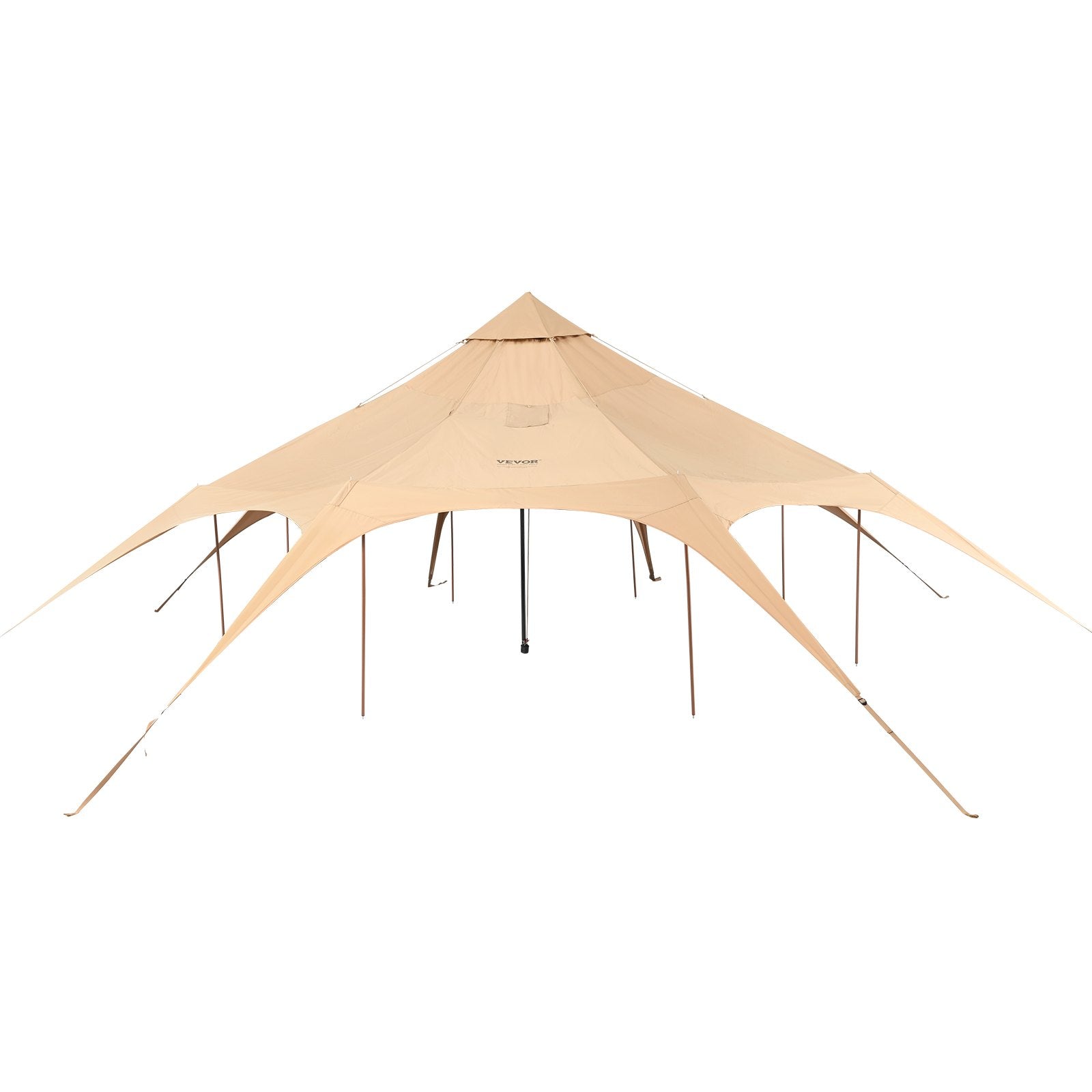 VEVOR Canvas Tent, 4 Seasons 5 m/16.4 ft Bell Tent, Canvas Tent for Camping with Stove Jack, Breathable Yurt Tent for up to 8 People, Family Camping Outdoor Hunting Party