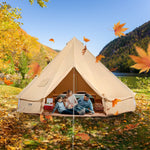 VEVOR Canvas Bell Tent, 4 Seasons 6 m/19.68 ft Yurt Tent, Canvas Tent for Camping with Stove Jack, Breathable Tent Holds up to 10 People, Family Camping Outdoor Hunting Party