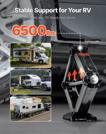 VEVOR 6500 lbs RV Scissor Jacks, 4-23.4 in RV Stabilizer Leveling Scissor Jacks, Set of 2, Heavy Duty Stabilizer Jack with Crank Handle, Socket and Bubble Levels, Not Easily Bent or Deformed