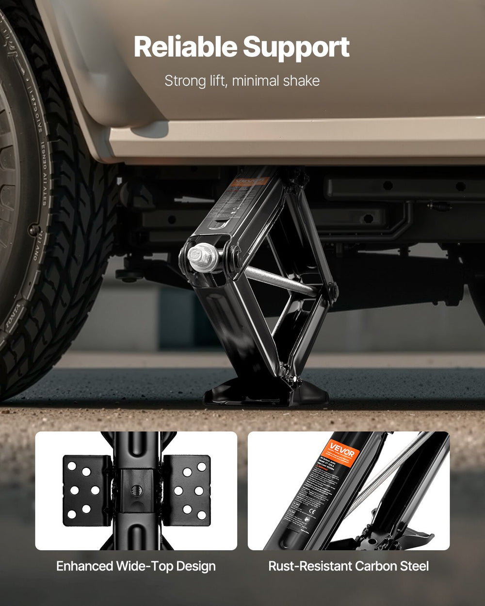 VEVOR 6500 lbs RV Scissor Jacks, 4-23.4 in RV Stabilizer Leveling Scissor Jacks, Set of 2, Heavy Duty Stabilizer Jack with Crank Handle, Socket and Bubble Levels, Not Easily Bent or Deformed