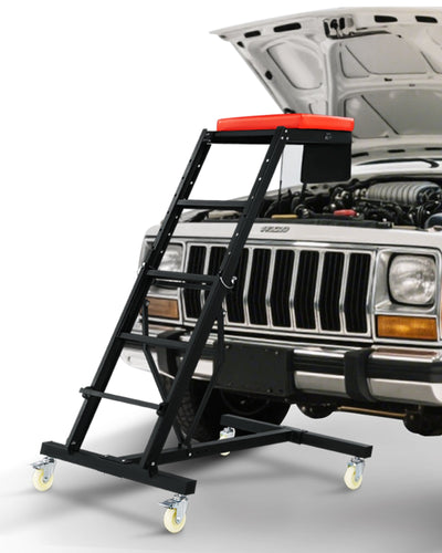 VEVOR Automotive Creeper, with Adjustable Height 49.6" to 75.6", 400 LBS Capacity High Creeper, 4 Swivel Caster Wheels, Heavy Duty Creeper for Auto Repair and Maintenance