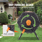 VEVOR Compost Bin, 70 L Small Composting Tumbler, Compact Single Rotating Chamber with Sliding Door and Steel Frame, BPA Free Composter Bin Tumbler for Garden, Kitchen, Yard, Outdoor