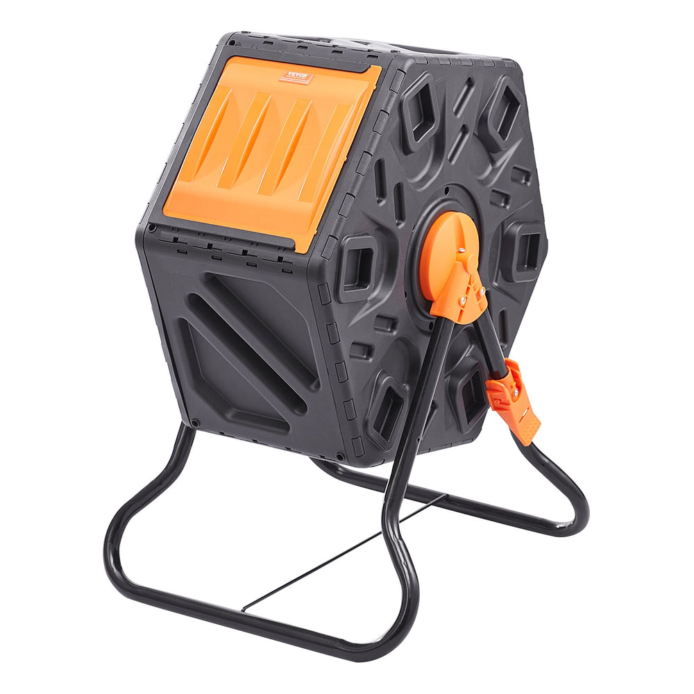 VEVOR Compost Bin, 70 L Small Composting Tumbler, Compact Single Rotating Chamber with Sliding Door and Steel Frame, BPA Free Composter Bin Tumbler for Garden, Kitchen, Yard, Outdoor