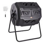 VEVOR Compost Bin, 162.8 L Dual Chamber Composting Tumbler, Large Tumbling Rotating Composter with 2 Sliding Doors and Steel Frame, BPA Free Composter Bin Tumbler for Garden, Kitchen, Yard, Outdoor