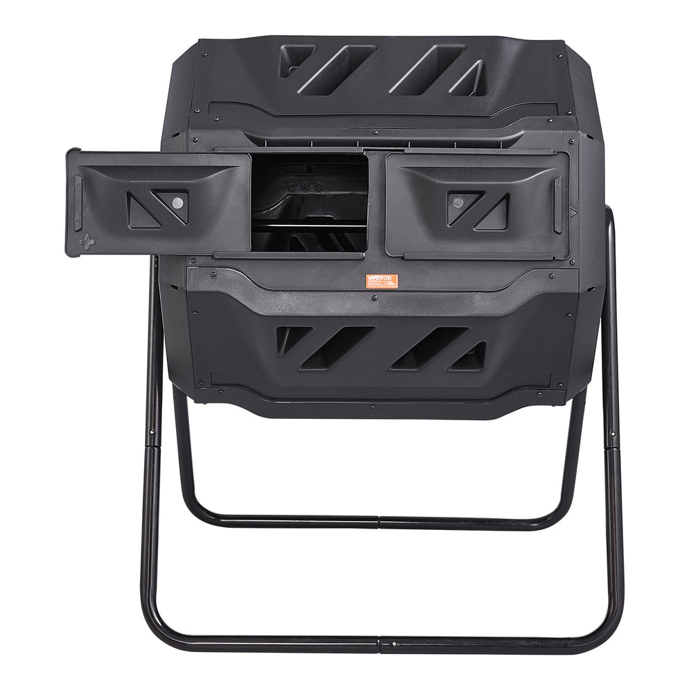 VEVOR Compost Bin, 162.8 L Dual Chamber Composting Tumbler, Large Tumbling Rotating Composter with 2 Sliding Doors and Steel Frame, BPA Free Composter Bin Tumbler for Garden, Kitchen, Yard, Outdoor