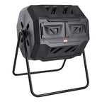 VEVOR Compost Bin, 162.8 L Dual Chamber Composting Tumbler, Large Tumbling Rotating Composter with 2 Sliding Doors and Steel Frame, BPA Free Composter Bin Tumbler for Garden, Kitchen, Yard, Outdoor