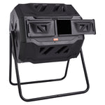 VEVOR Compost Bin, 162.8 L Dual Chamber Composting Tumbler, Large Tumbling Rotating Composter with 2 Sliding Doors and Steel Frame, BPA Free Composter Bin Tumbler for Garden, Kitchen, Yard, Outdoor