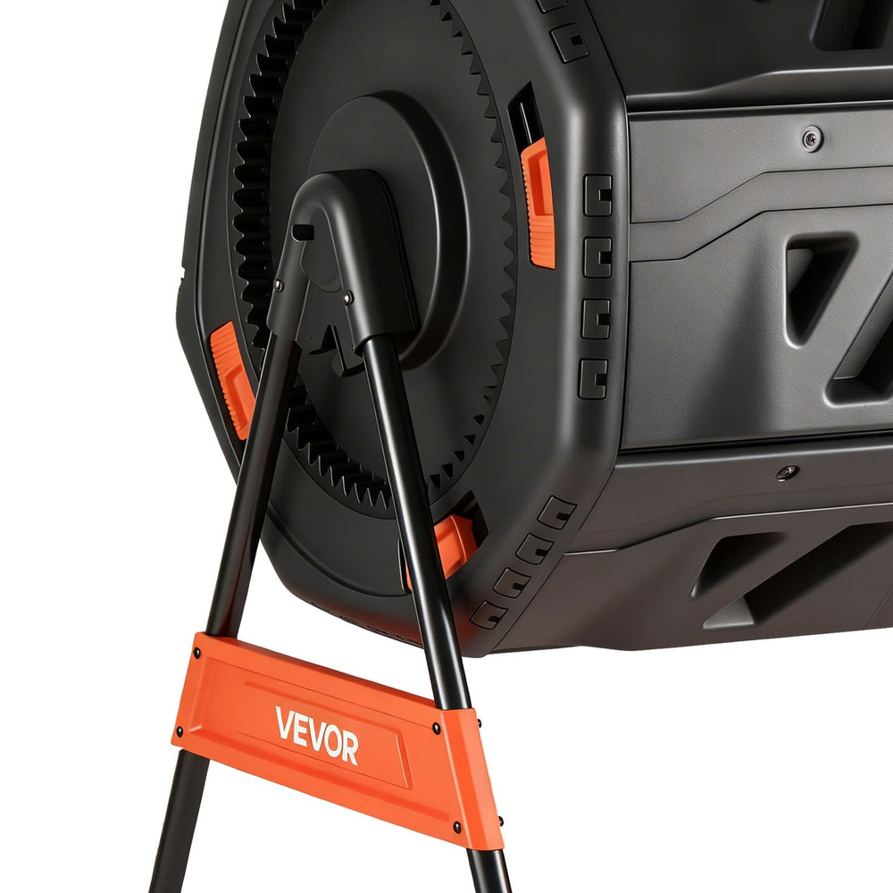 VEVOR Compost Tumbler, 200L Dual Chamber Outdoor Tumbling Composter with 2 Sliding Doors and Aeration System, Large Easy-Turn Fast Rotating Composting Bin for Outside, Garden, Kitchen, and Yard Waste