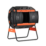 VEVOR Compost Tumbler, 200L Dual Chamber Outdoor Tumbling Composter with 2 Sliding Doors and Aeration System, Large Easy-Turn Fast Rotating Composting Bin for Outside, Garden, Kitchen, and Yard Waste