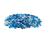 VEVOR Fire Glass, 10LBS / 4.5KG Smokeless & Fireplace Rocks, 3/4-Inch / 19.05 mm Reflective Firepit Glass Beads, High Luster Stone Landscaping for Fire Pit Table, Cobalt Blue + Caribbean Blue + Clear