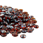 VEVOR Fire Glass, 10LBS / 4.5KG High-Temperature Resistant Fireplace Rocks, 3/4-Inch / 19.05 mm Reflective & Smokeless Firepit Glass Beads, High Luster Stone Landscaping for Fire Pit Table, Rich Amber