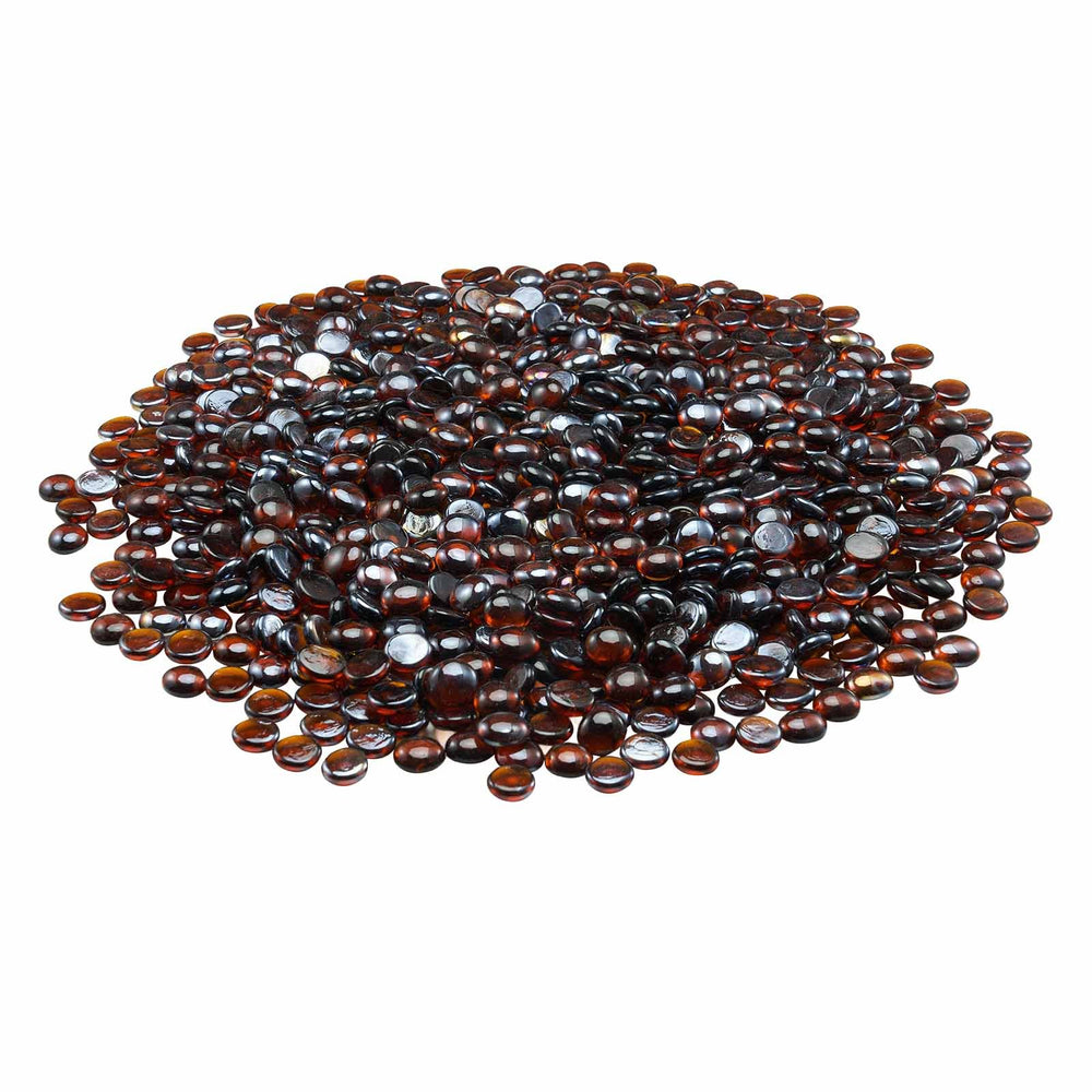 VEVOR Fire Glass, 10LBS / 4.5KG High-Temperature Resistant Fireplace Rocks, 3/4-Inch / 19.05 mm Reflective & Smokeless Firepit Glass Beads, High Luster Stone Landscaping for Fire Pit Table, Rich Amber