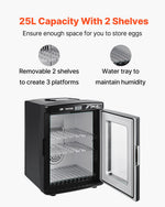VEVOR Black Reptile Incubator 25L Scientific Lab Incubator Digital Incubator Cooling and Heating 5-42°C Reptile Egg Incubator 12V/110V Work for Small Reptiles