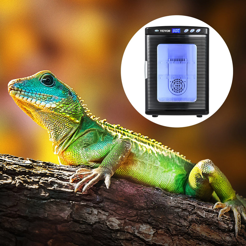 VEVOR Black Reptile Incubator 25L Scientific Lab Incubator Digital Incubator Cooling and Heating 5-42°C Reptile Egg Incubator 12V/110V Work for Small Reptiles