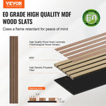 VEVOR Wood Slat Acoustic Panels, 7.9 x 94.5 inch, MDF Accent Wooden Wall Panels for Modern Interior Wall, Faux Wood Wall Board Panels for Stylish Decor and Noise Reduction, Walnut