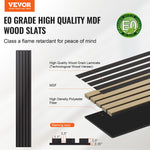 VEVOR Wood Slat Acoustic Panels, 7.9 x 94.5 inch, MDF Accent Wooden Wall Panels for Modern Interior Wall Decor, Faux Wood Wall Board Panels for Noise Reduction, Black Oak