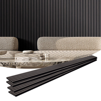 VEVOR Wood Slat Acoustic Panels, 7.9 x 94.5 inch, MDF Accent Wooden Wall Panels for Modern Interior Wall Decor, Faux Wood Wall Board Panels for Noise Reduction, Black Oak