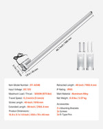 VEVOR 12V Linear Actuator, 1016mm Stroke IP65 Waterproof Linear Actuator, 3000N 5mm/s Motion Actuators with Mounting Bracket for Solar Trackers, Industrial Machinery, Door Opener