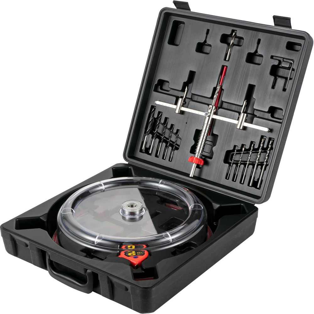 VEVOR Adjustable Hole Saw Cutter Kit, 1-5/8" to 11-13 /16" (40-300 mm), Recessed Hole Saw with PC Dust Shield, Two Replaceable Pilot Drill Bits, for Recessed Lights, Ceiling Speakers, Vent Holes