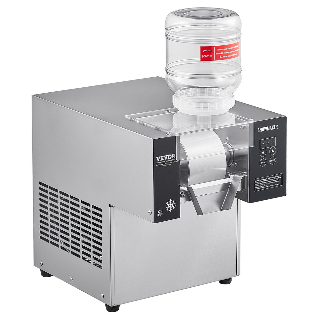 VEVOR Commercial Snowflake Ice Machine, 176.4LBS/24H Snowflake Ice Maker, Stainless Steel Ice Shaver Machine, Electric Snow Cone Maker, Air Cooling System for Rapid Heat Dissipation, for Bakery, Cafe