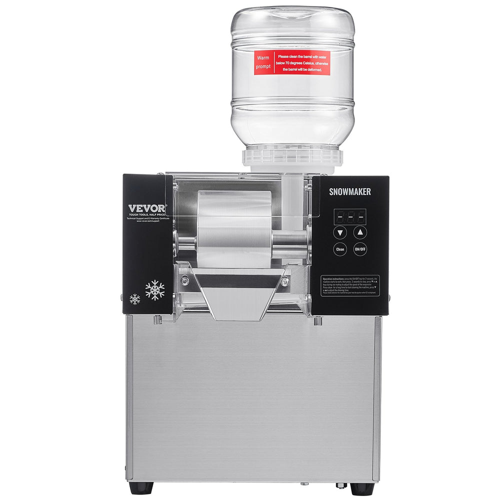 VEVOR Commercial Snowflake Ice Machine, 176.4LBS/24H Snowflake Ice Maker, Stainless Steel Ice Shaver Machine, Electric Snow Cone Maker, Air Cooling System for Rapid Heat Dissipation, for Bakery, Cafe