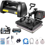 VEVOR 5 In 1 Digital 15"x12" Heat Press&14 in Vinyl Cutter w/ Signmaster Software