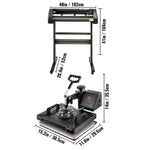 VEVOR 5in 1 Digital 15"x12" Heat Press&34" Vinyl Cutter w/ Signmaster Software