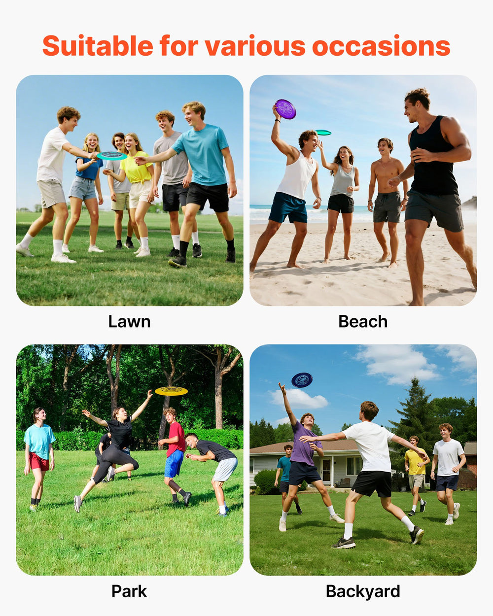 VEVOR Disc Golf Set, 8 Pack Disc Golf Starter Set, Beginners Flying Discs for Full-Body Strength Training, with Putter, Mid-Range, Driver, PDGA Approved, for Outdoor Backyard, Lawn, Beach, and Park