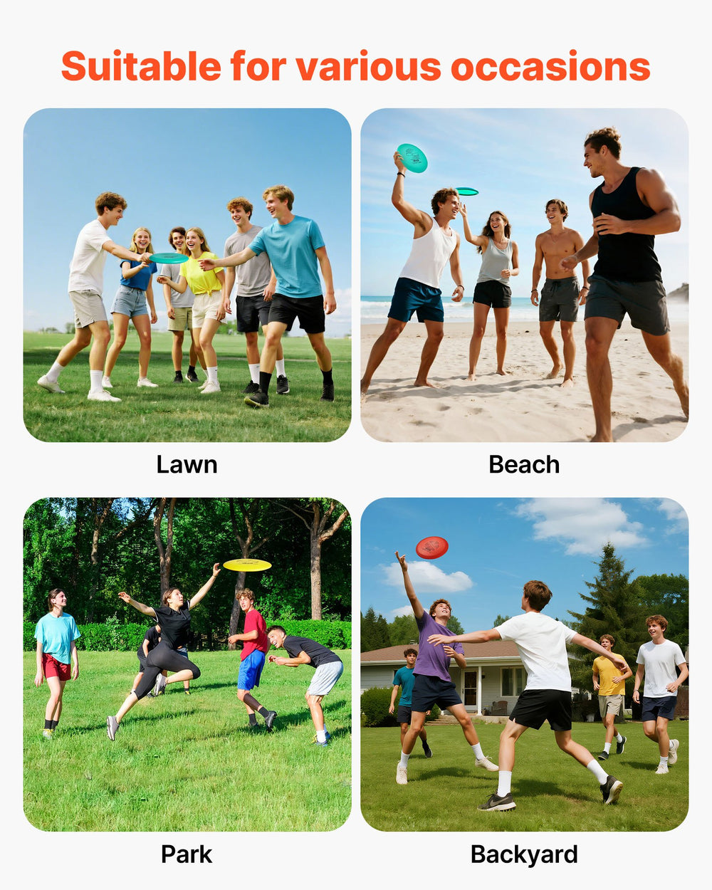 VEVOR Disc Golf Set, 6 PCS Flying Discs for Beginners, Disc Golf Starter Set, with Putter, Mid-Range, Driver, Including Mini Marker, Portable Backpack, for Outdoor Backyard, Lawn, Beach, and Park