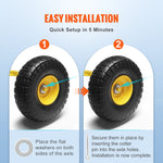 VEVOR Solid PU Run-Flat Tire Wheel Flat Free Tubeless Tire 25.4 cm 2-Pack 181.4 kg
