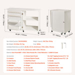 VEVOR Folding Sewing Table, Multipurpose Sewing Machine Table with Compact Design, Wheels, Shelves, Storage Trays, Wooden Pegs, and Magnetic Doors, Sewing Desk Cabinet for Sewing Machine, White
