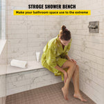 VEVOR Tile Shower Seat, 38.2" x 11.4" x 20" Ready To Tile Shower Seat, Factory Waterproof & 100% Leak Proof Tileable Shower Corner Seat, 440 lbs Load-bearing Rectangular Board Shower Bench