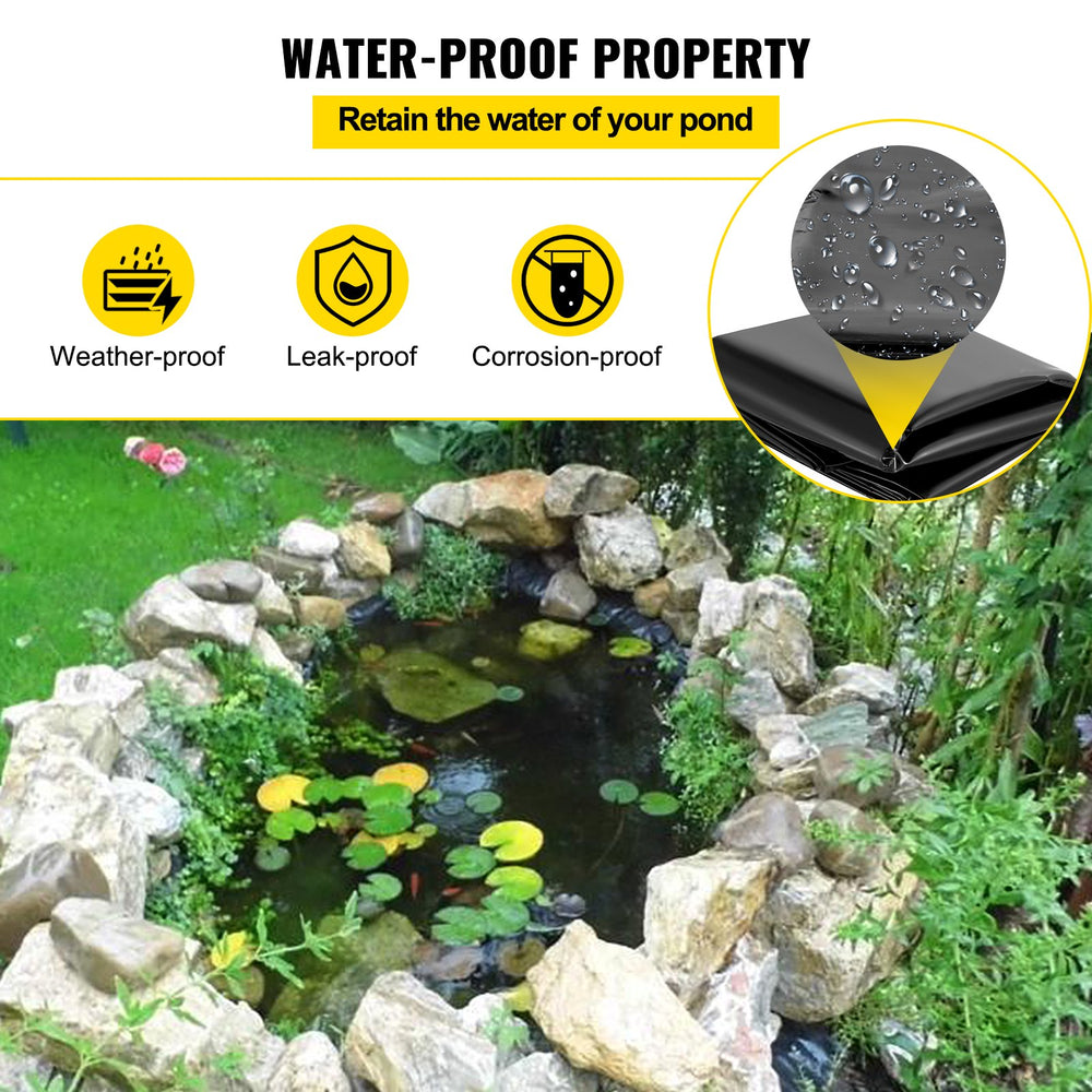 VEVOR LLDPE Pond Liner 6 x 7.6 m, Pond Liner 20 Mil, Fish Pond Liners for Waterfall, Pond and Fish Ponds