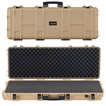VEVOR Hard Rifle Case, Lockable Rifle Case with Pre-cut Foams, 109 cm Movable Gun Storage with Wheels, IP67 Waterproof & Dustproof Pistol Storage for Rifle, Shotgun, Airsoft Gun, Khaki