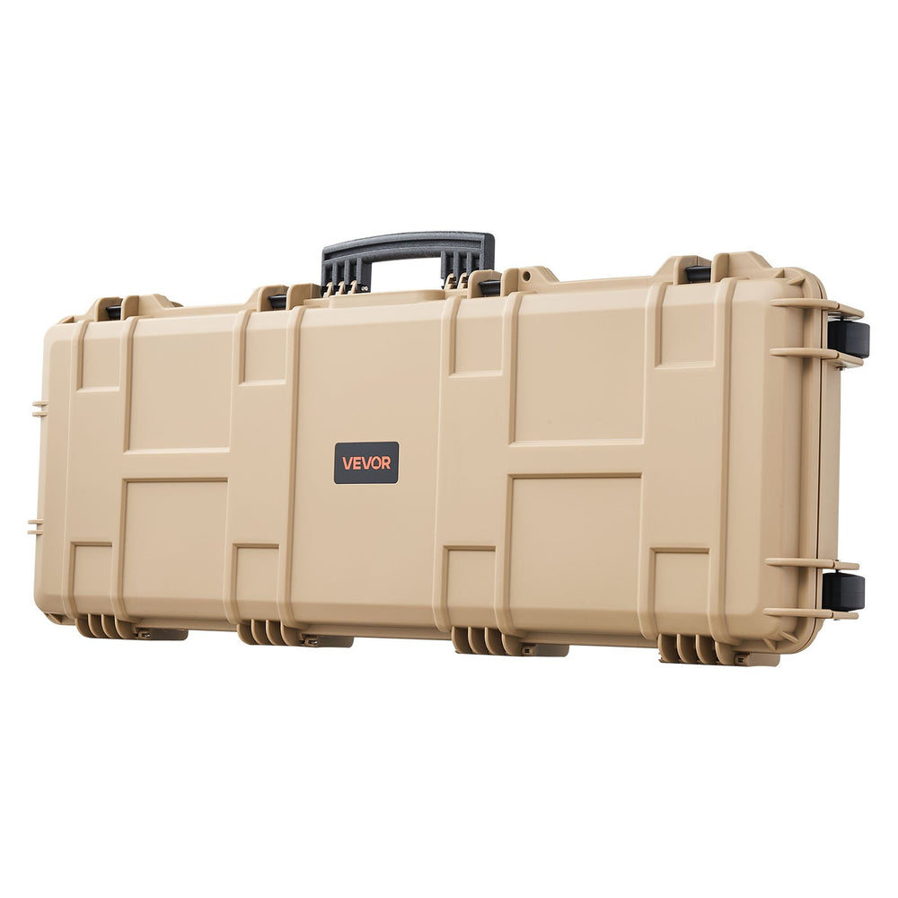 VEVOR Hard Rifle Case, Lockable Rifle Case with Pre-cut Foams, 109 cm Movable Gun Storage with Wheels, IP67 Waterproof & Dustproof Pistol Storage for Rifle, Shotgun, Airsoft Gun, Khaki