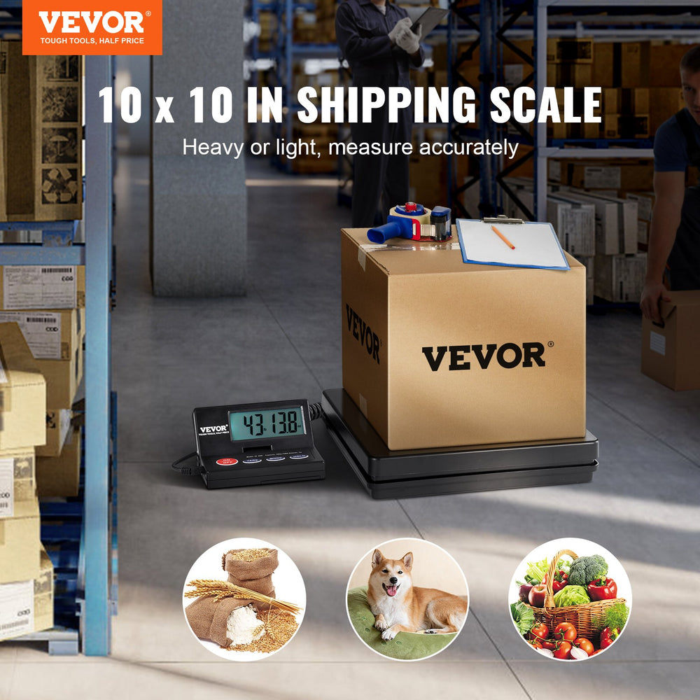 VEVOR Shipping Scale Digital Postal Scale 49.9 kg x 2 g, AC/DC Package LCD
