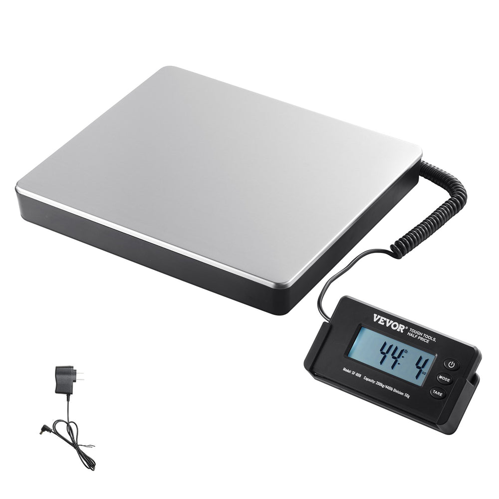VEVOR Shipping Scale Digital Postal Scale 199.6 kg x 48 g, AC/DC Package LCD
